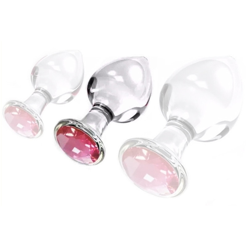 Generique Plug Bijou en verre Diamond Glassy M 7.5 x 3.4cm
